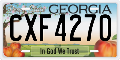 GA license plate CXF4270