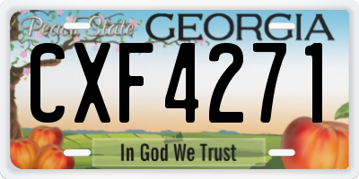 GA license plate CXF4271