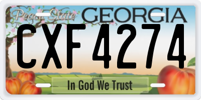 GA license plate CXF4274