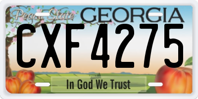 GA license plate CXF4275