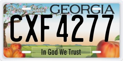GA license plate CXF4277
