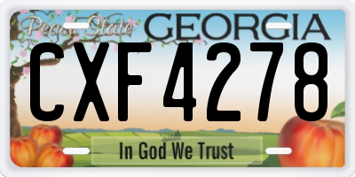 GA license plate CXF4278