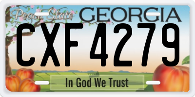 GA license plate CXF4279