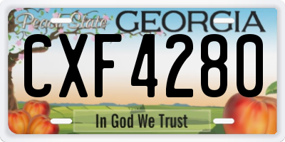 GA license plate CXF4280