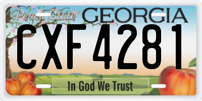 GA license plate CXF4281