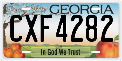 GA license plate CXF4282