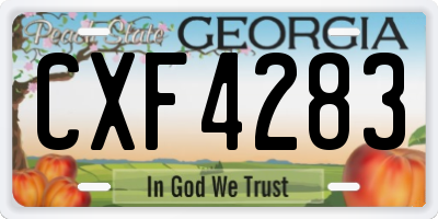 GA license plate CXF4283