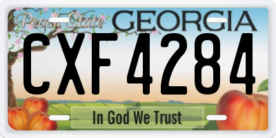 GA license plate CXF4284