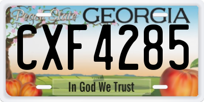 GA license plate CXF4285