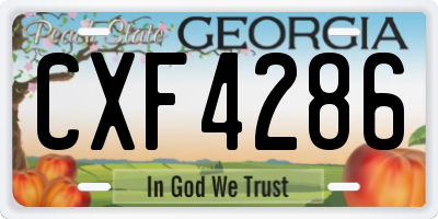 GA license plate CXF4286