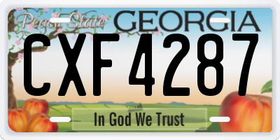 GA license plate CXF4287