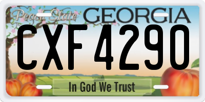 GA license plate CXF4290