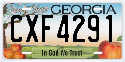 GA license plate CXF4291