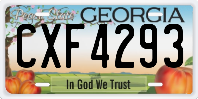 GA license plate CXF4293