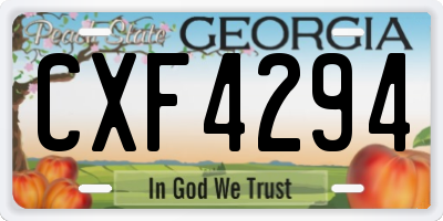 GA license plate CXF4294