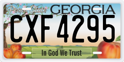 GA license plate CXF4295