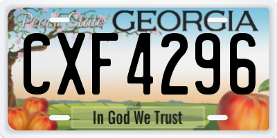 GA license plate CXF4296