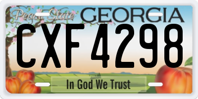 GA license plate CXF4298