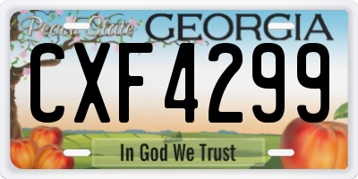 GA license plate CXF4299