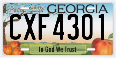 GA license plate CXF4301