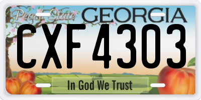 GA license plate CXF4303