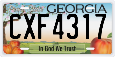GA license plate CXF4317