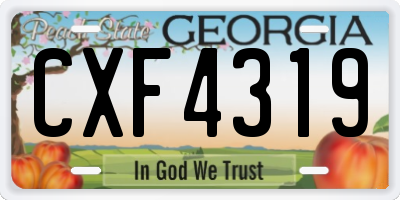 GA license plate CXF4319