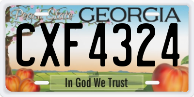 GA license plate CXF4324