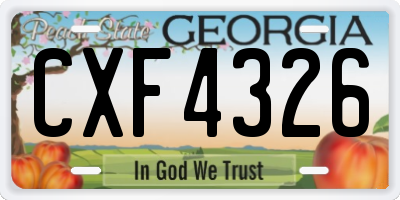 GA license plate CXF4326