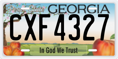 GA license plate CXF4327