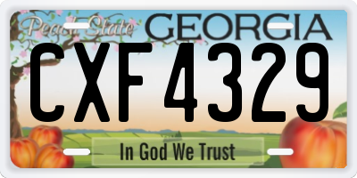 GA license plate CXF4329