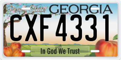 GA license plate CXF4331