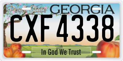GA license plate CXF4338