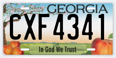GA license plate CXF4341