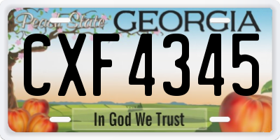 GA license plate CXF4345