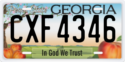 GA license plate CXF4346