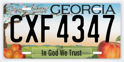GA license plate CXF4347