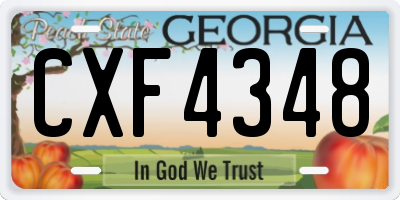GA license plate CXF4348