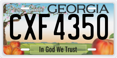 GA license plate CXF4350