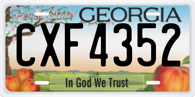 GA license plate CXF4352