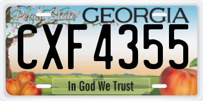 GA license plate CXF4355