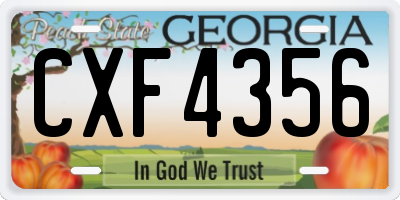 GA license plate CXF4356