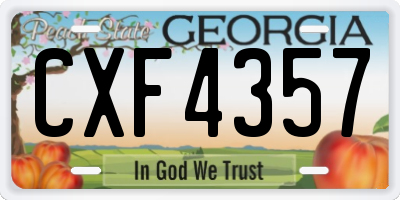 GA license plate CXF4357