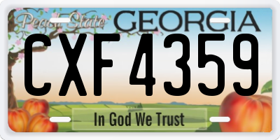 GA license plate CXF4359