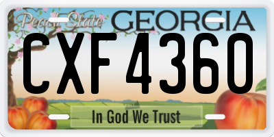 GA license plate CXF4360