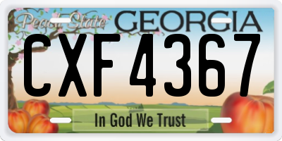 GA license plate CXF4367