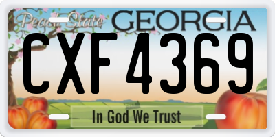 GA license plate CXF4369