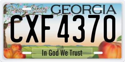 GA license plate CXF4370