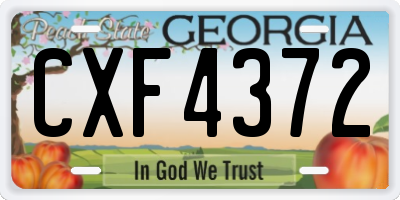 GA license plate CXF4372