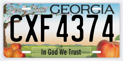 GA license plate CXF4374